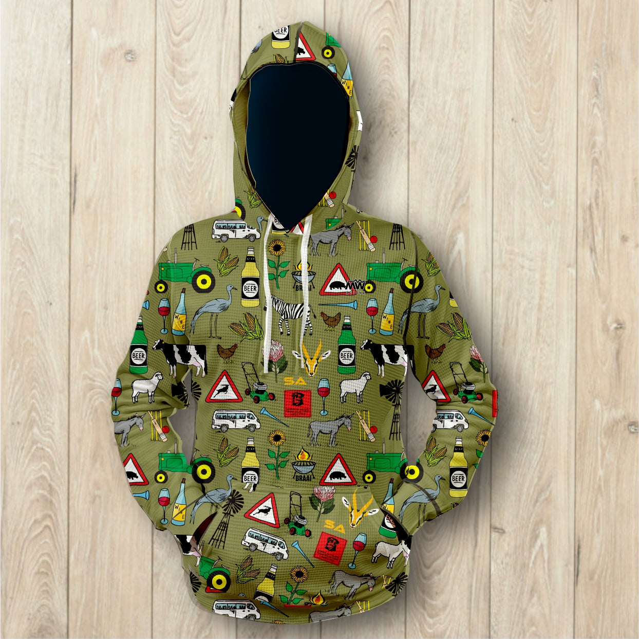 Iconic 44 Klub - Khaki Unisex Waffle Hoodie