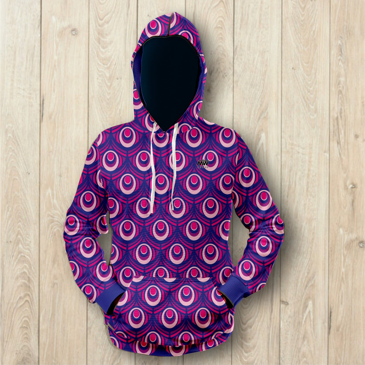 Purple Peacock- Unisex Waffle Hoodie