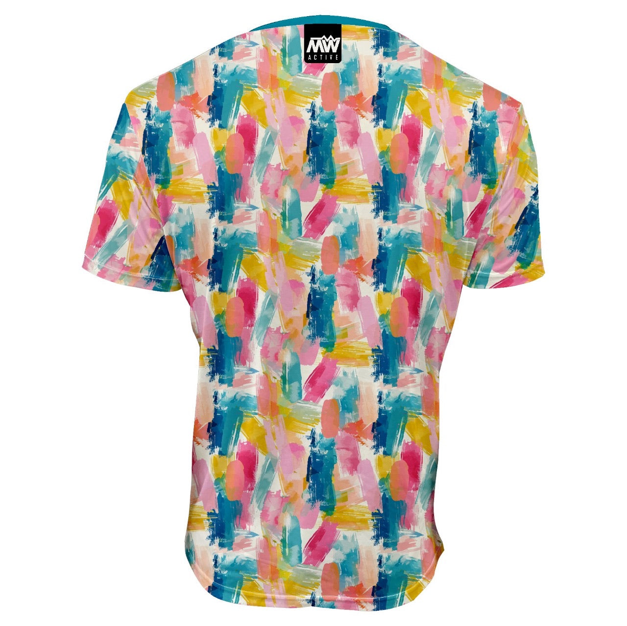 MW Active - Padel, Tennis, Run Dry Active T-Shirt - Pastel Brush Strokes