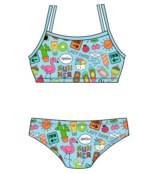 Female 2 piece training bikini  -  Aloha Holidays (3757)