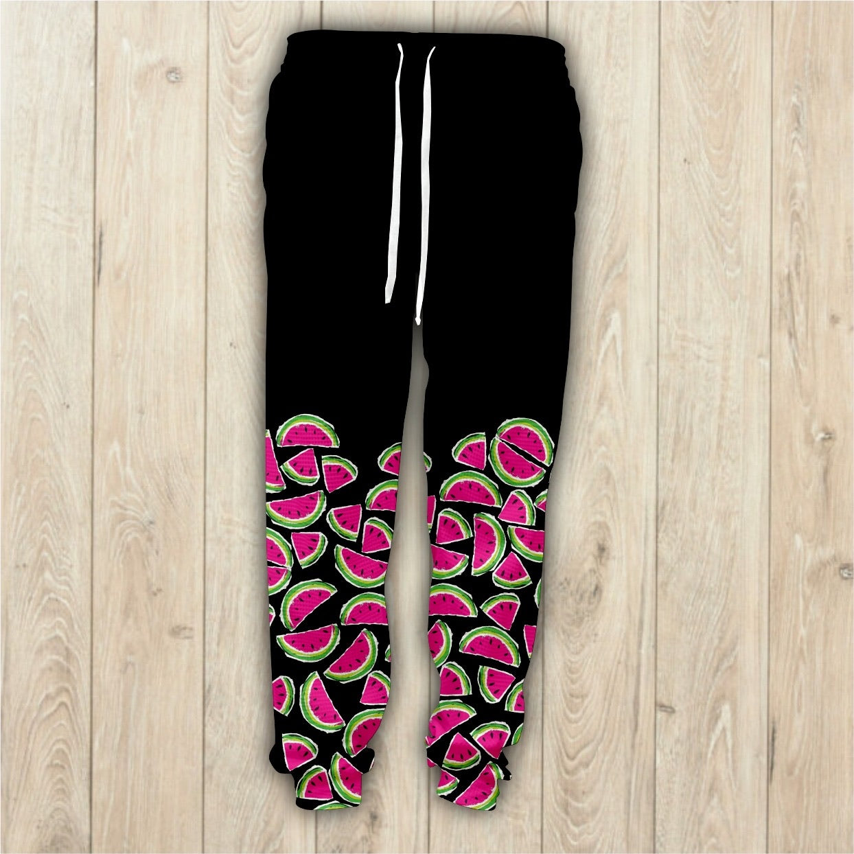 Black watermelon Unisex Waffle Sweatpants (2953)
