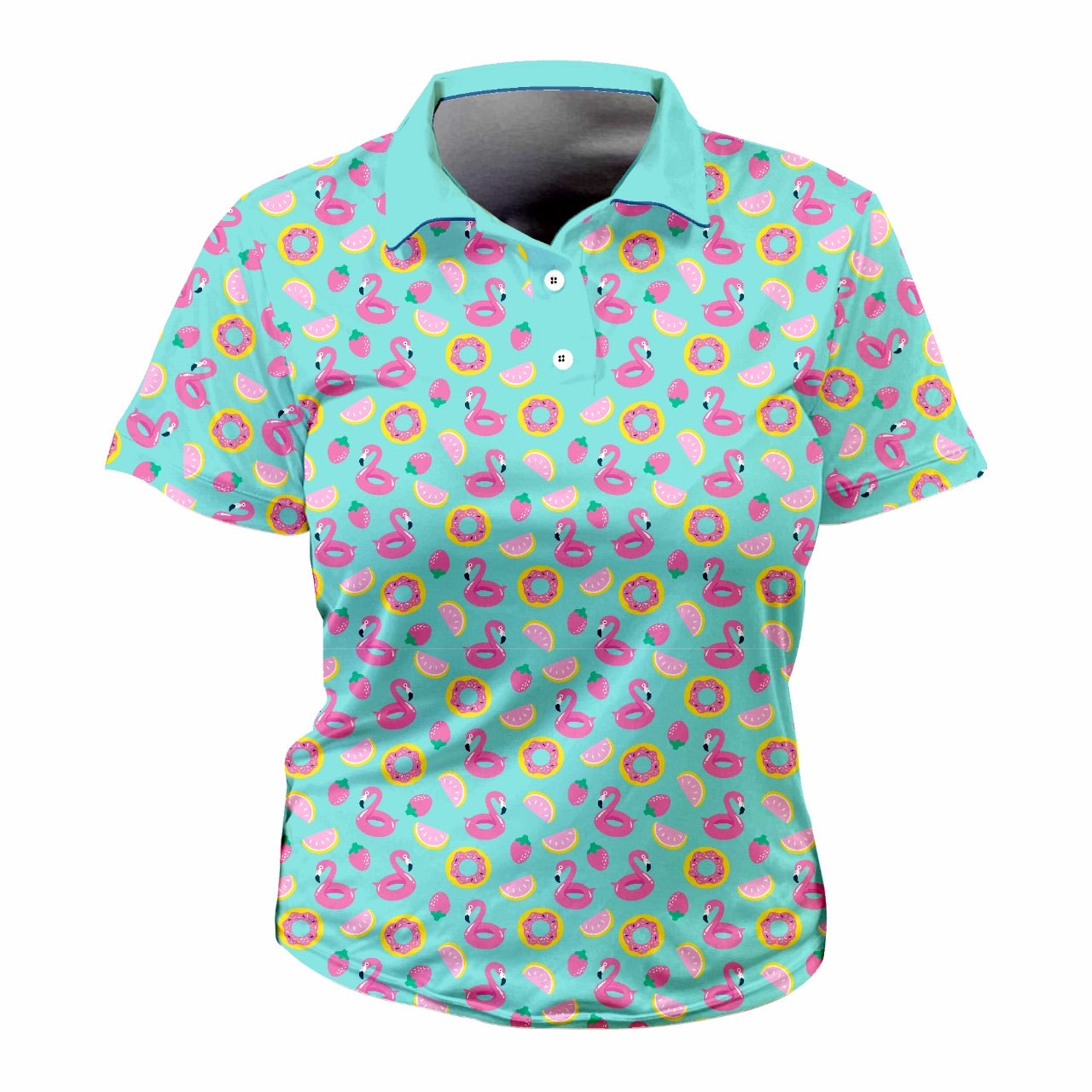 Flamingo strawberry Ladies Golf Shirts (3779)