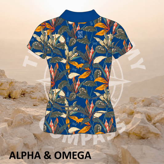 Ladies Golf Shirt – Trust His Timing – Alpha & Omega (3164)