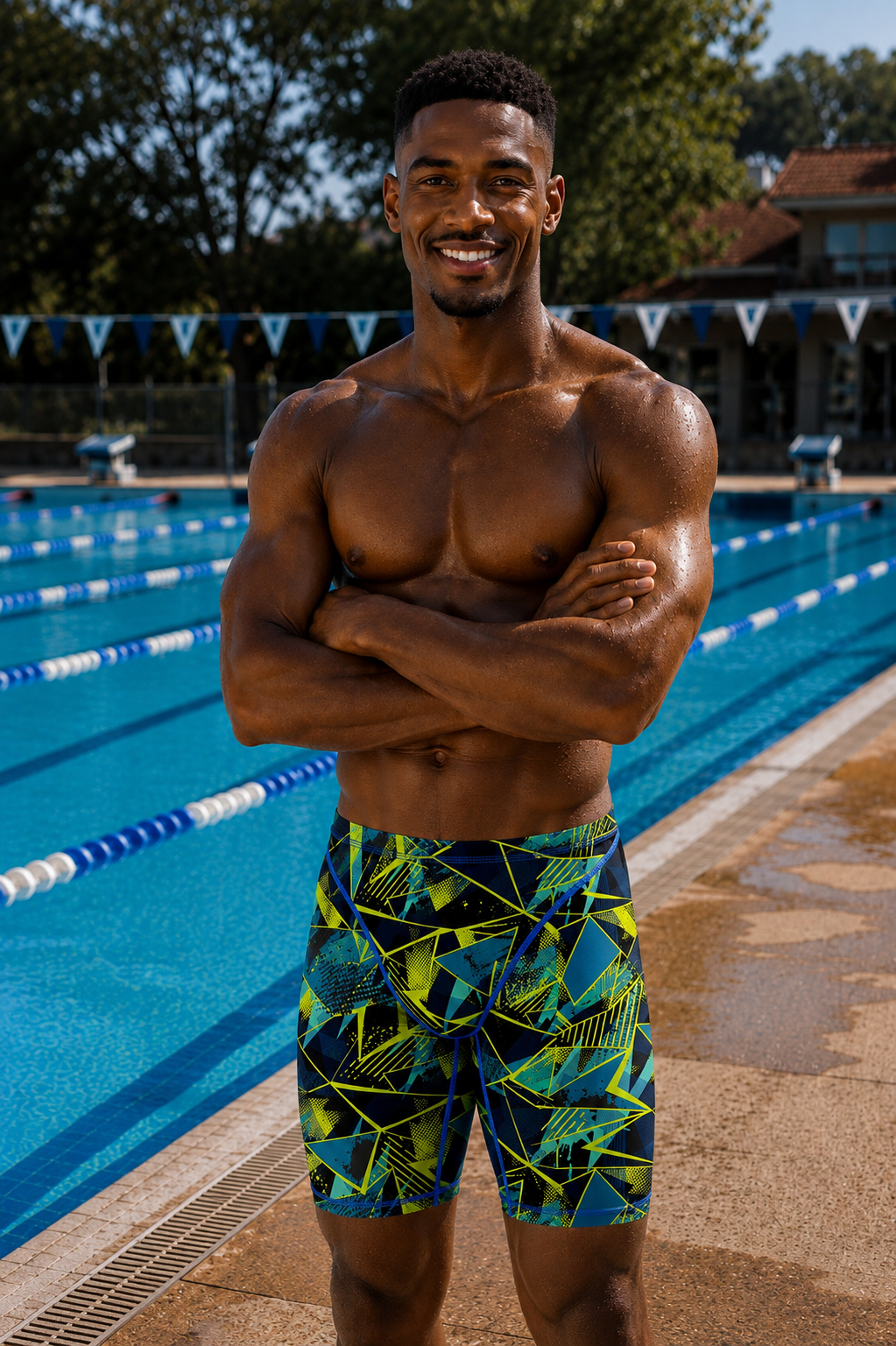 Men's Jammer Swimsuit - Green Laser
