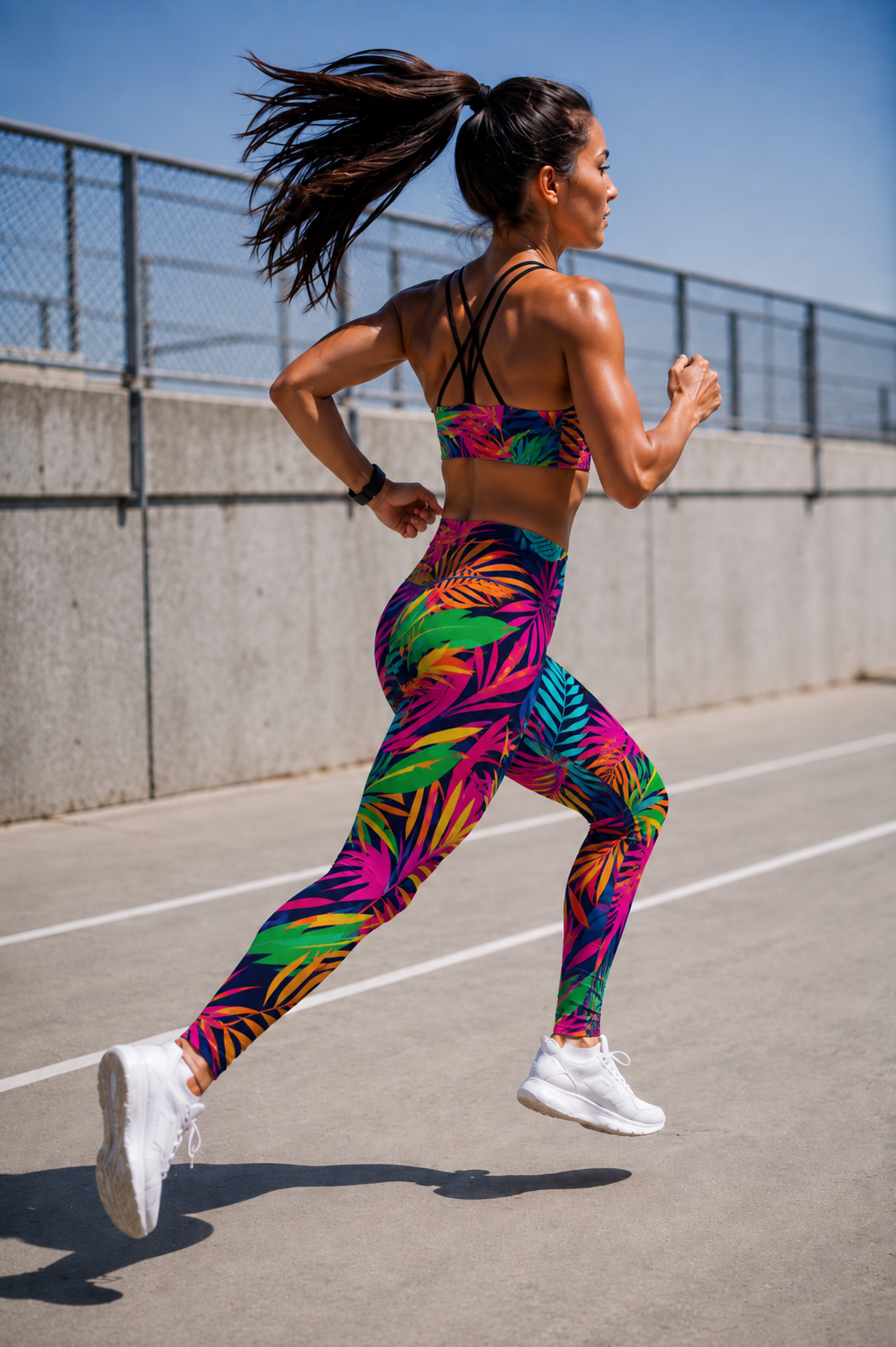 Women's Athleisure Double-Strap Crop Top – Bright Jungle