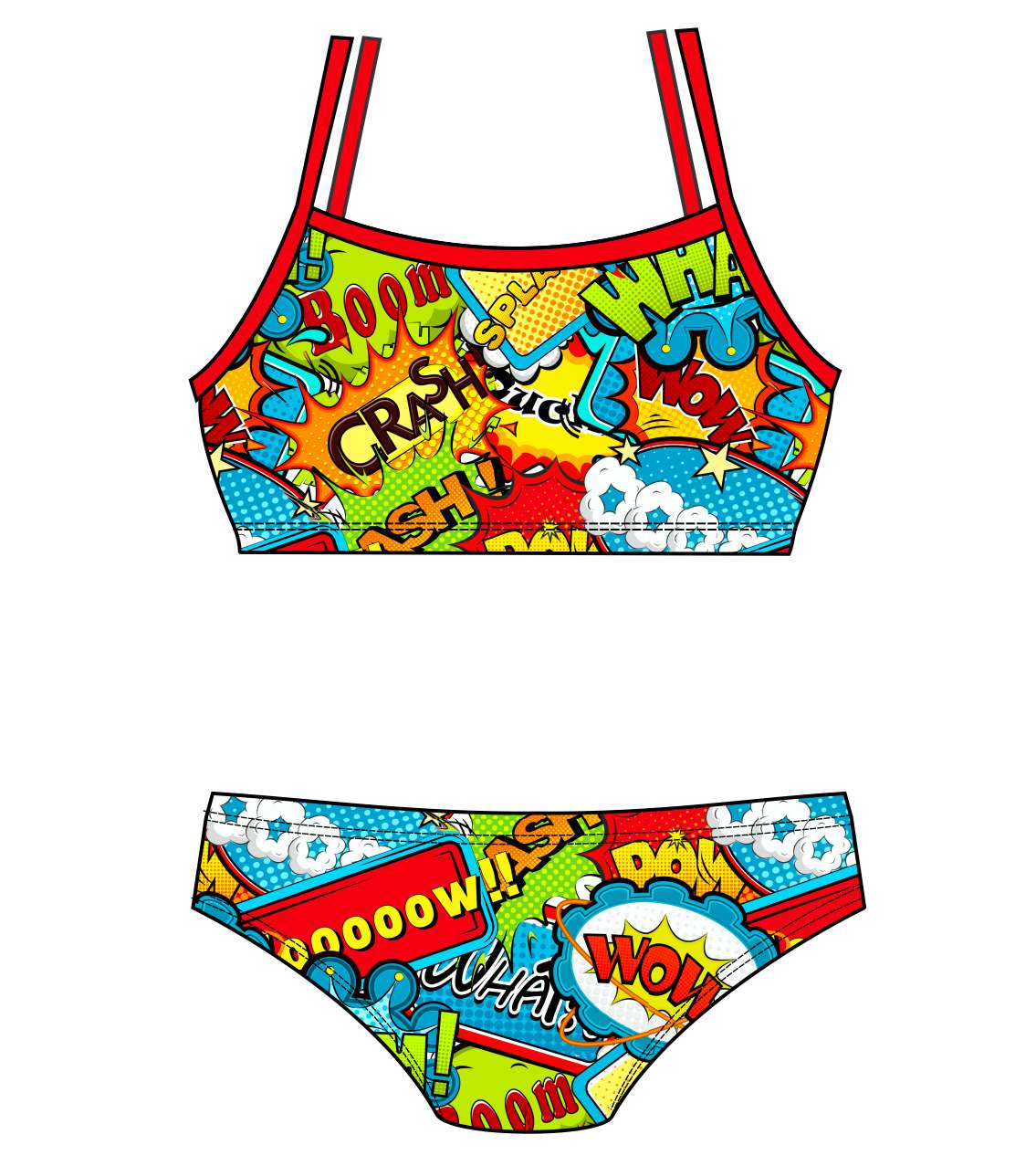 Female 2 piece training bikini - 3688 BOOM BANG WHAM (3688)