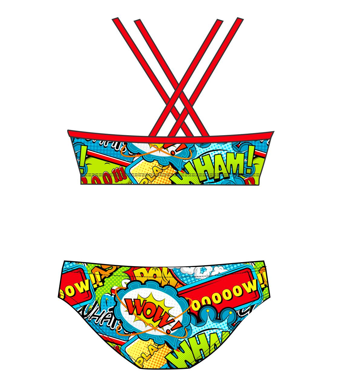 Female 2 piece training bikini - 3688 BOOM BANG WHAM (3688)