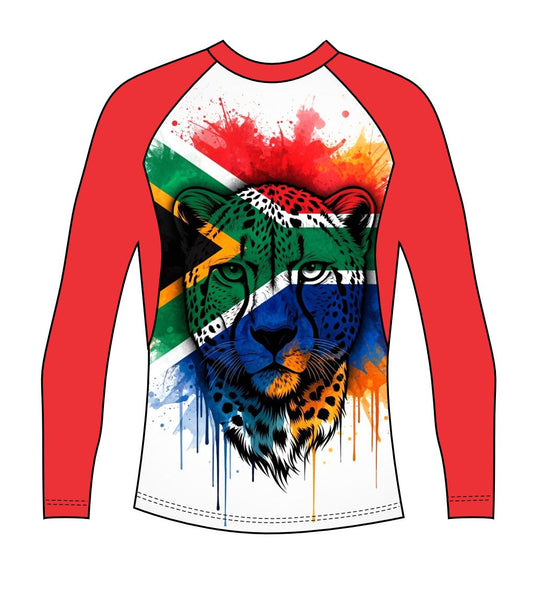 RashVest - South African Flag White Cheetah