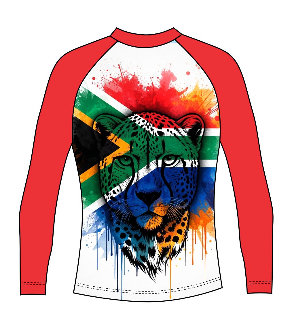 RashVest - South African Flag White Cheetah