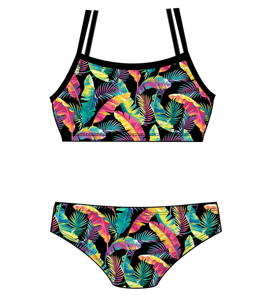 Female 2 piece training bikini - FLASHY FOLIAGE 3632