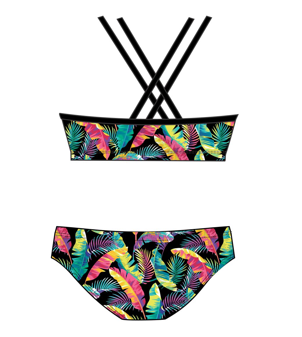 Female 2 piece training bikini - FLASHY FOLIAGE 3632