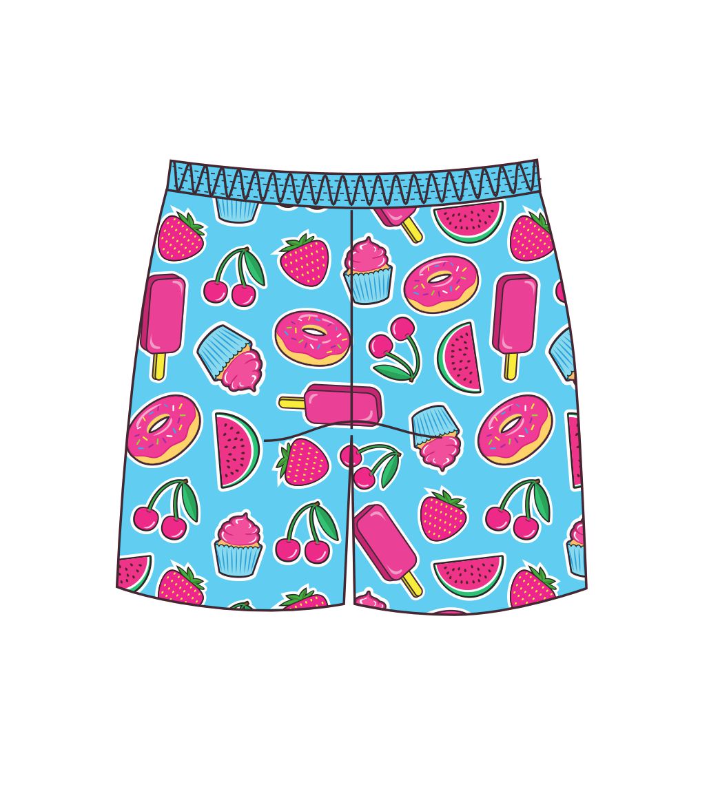 STRAWBERRY SHORTCAKE LASERCUT PERFORMANCE FISHING SHORTS / SWIM SHORTS (3761)