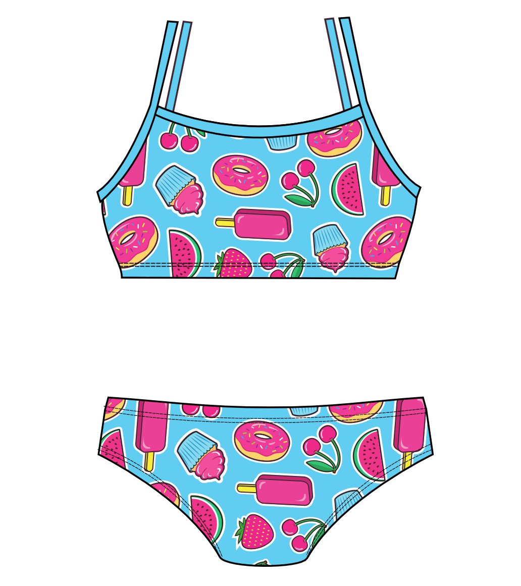 Female 2 piece training bikini - Strawberry Shortcake (3761)