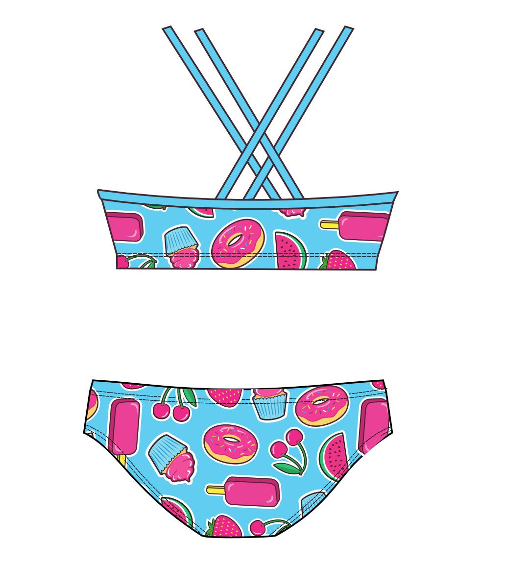 Female 2 piece training bikini - Strawberry Shortcake (3761)
