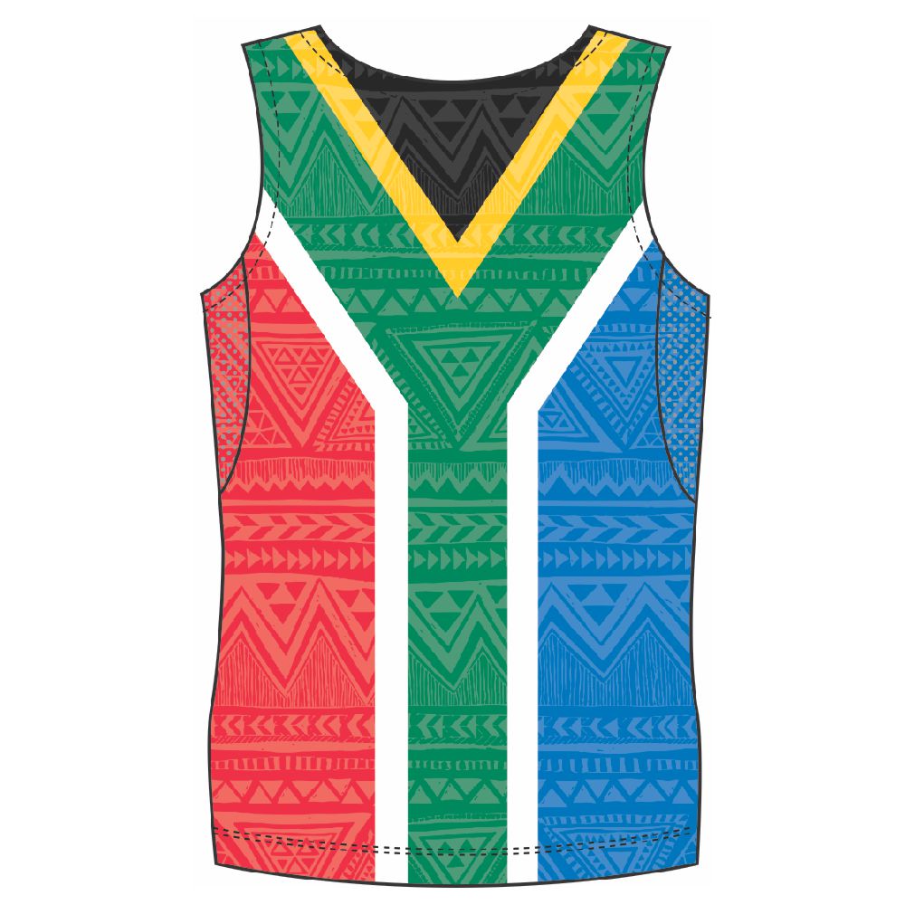 Male South African Flag run vest - No Splatter (2424)