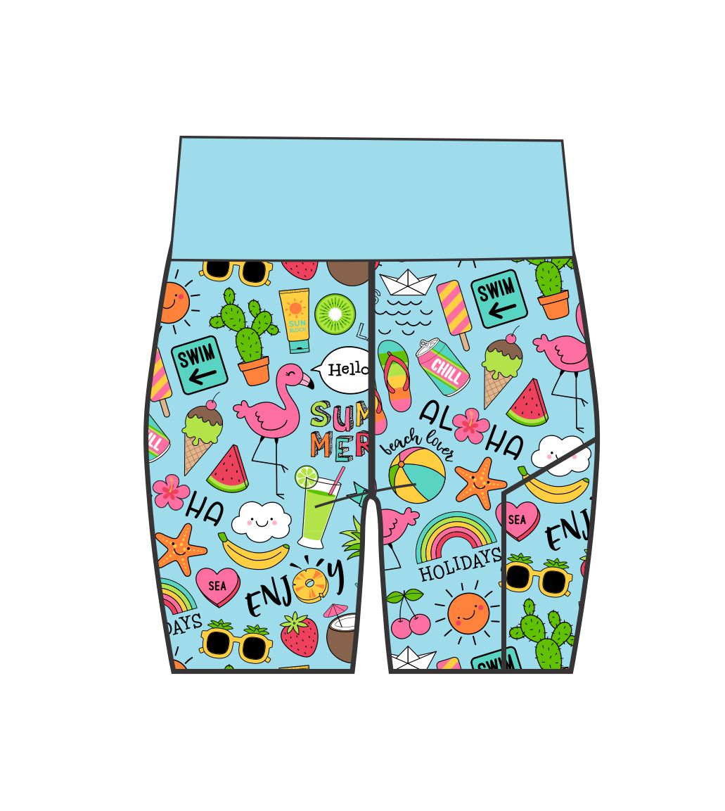 Aloha Holidays Female Active Short Length Tights (3757)