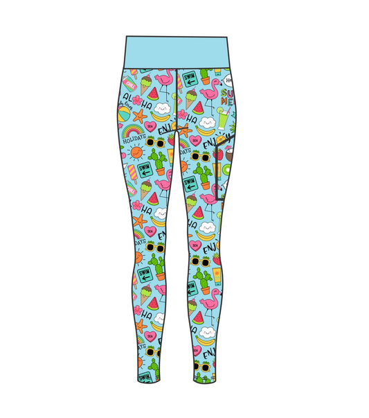 Aloha Holidays High Waist leggings full length (3757)