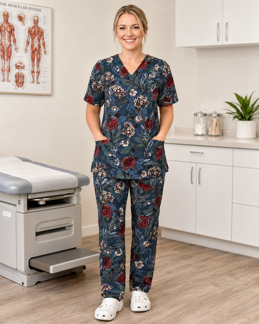 Printed Lifestyle Scrub Top – Fynbos (Unisex)