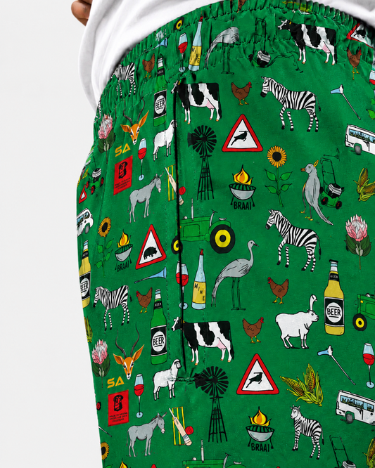 Printed Lifestyle Scrub Pants – Groen en Goud Heritage (Unisex)