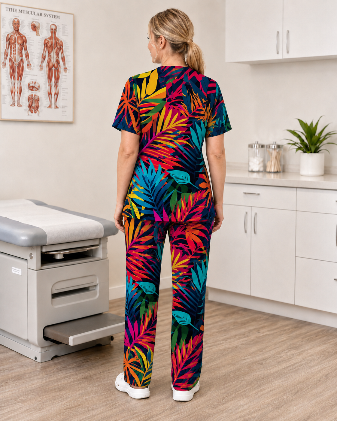 Scrub Top Unisex – Bright Jungle