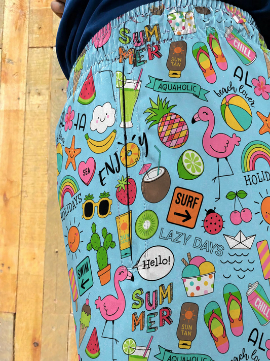 Printed Lifestyle Scrub Pants – Aloha Holidays (Unisex)