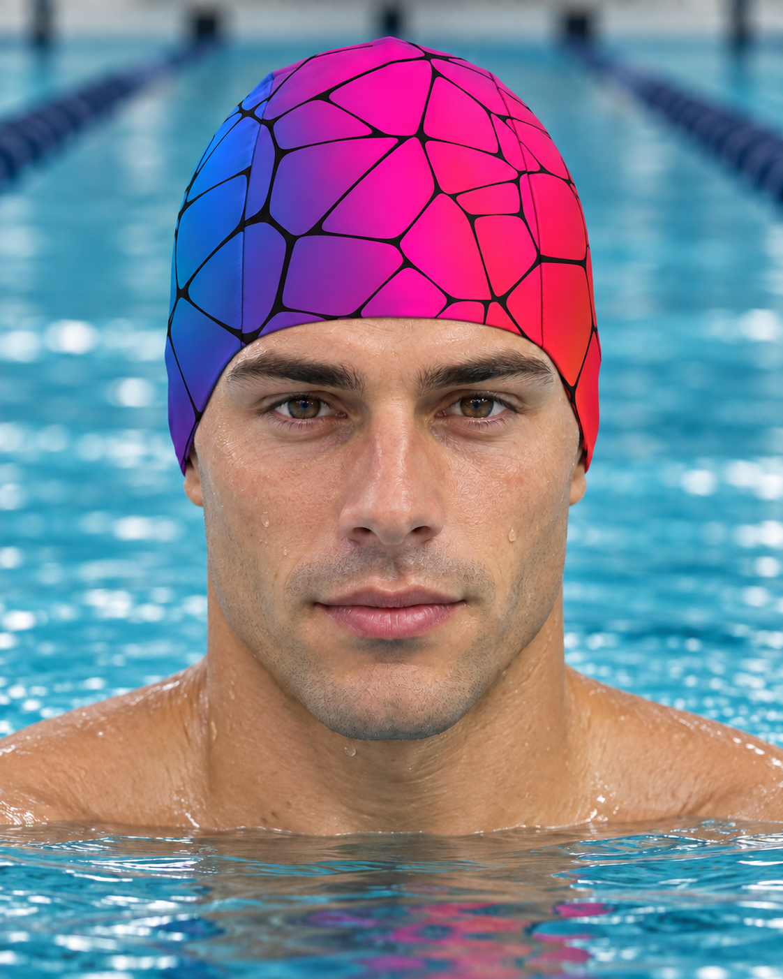 Martin West Stained Glass sublimated swim cap