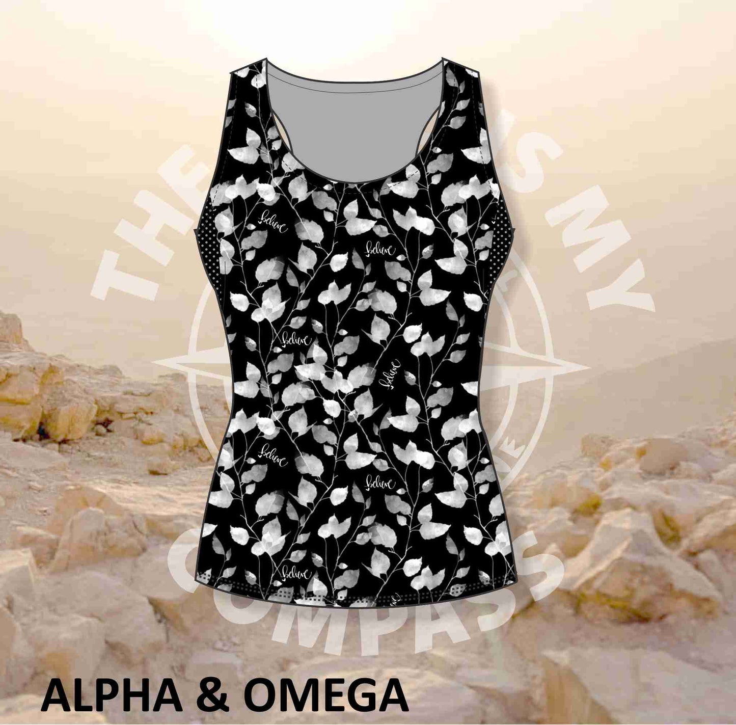 Alpha & Omega Believe trailing leaf Run Vest
