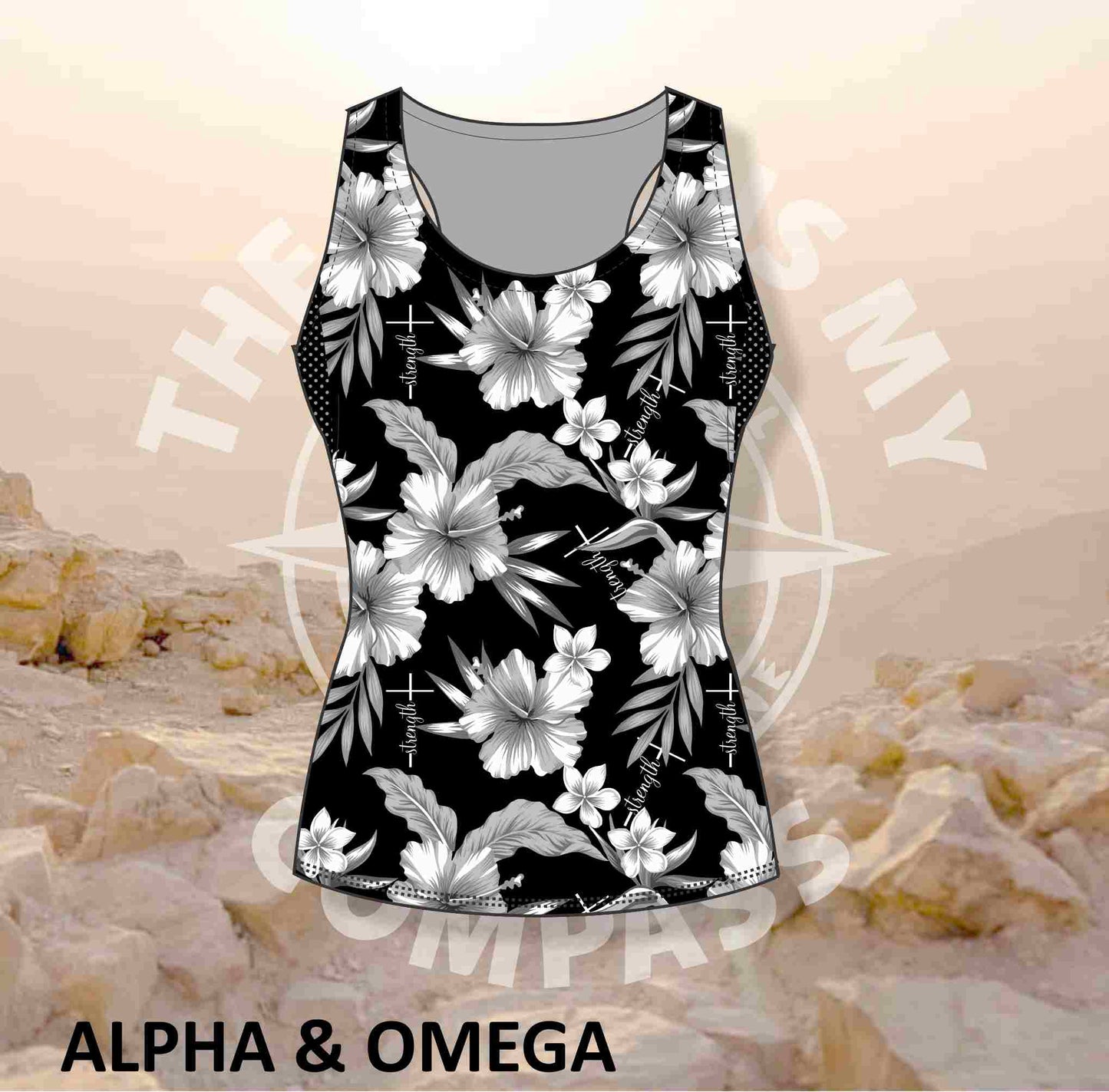 Alpha & Omega Child of God Grey Hibiscus Run Vest