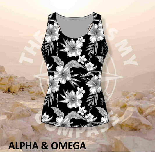 Alpha & Omega Child of God Grey Hibiscus Run Vest