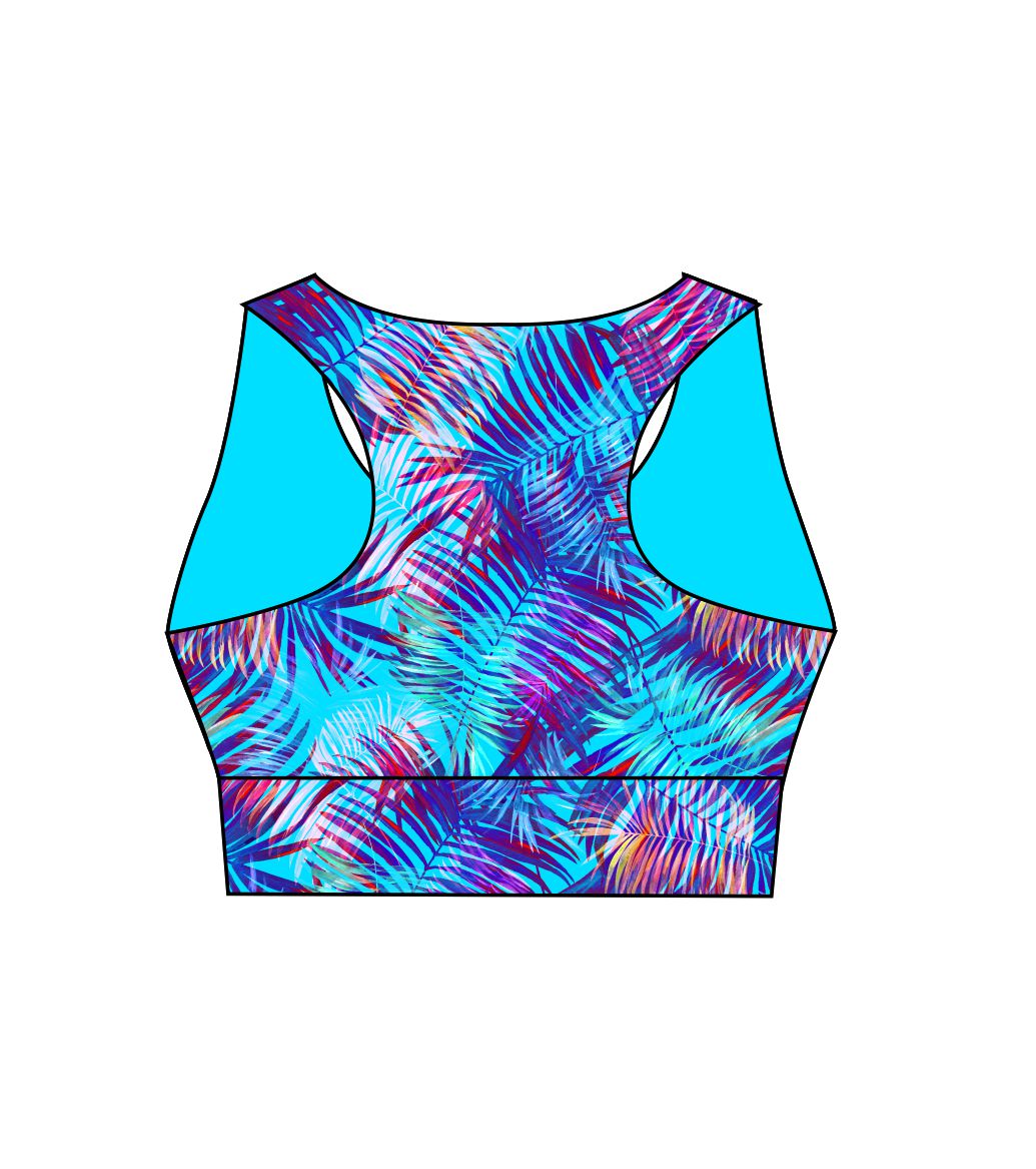 Blue Palm Ladies Active Crop Top