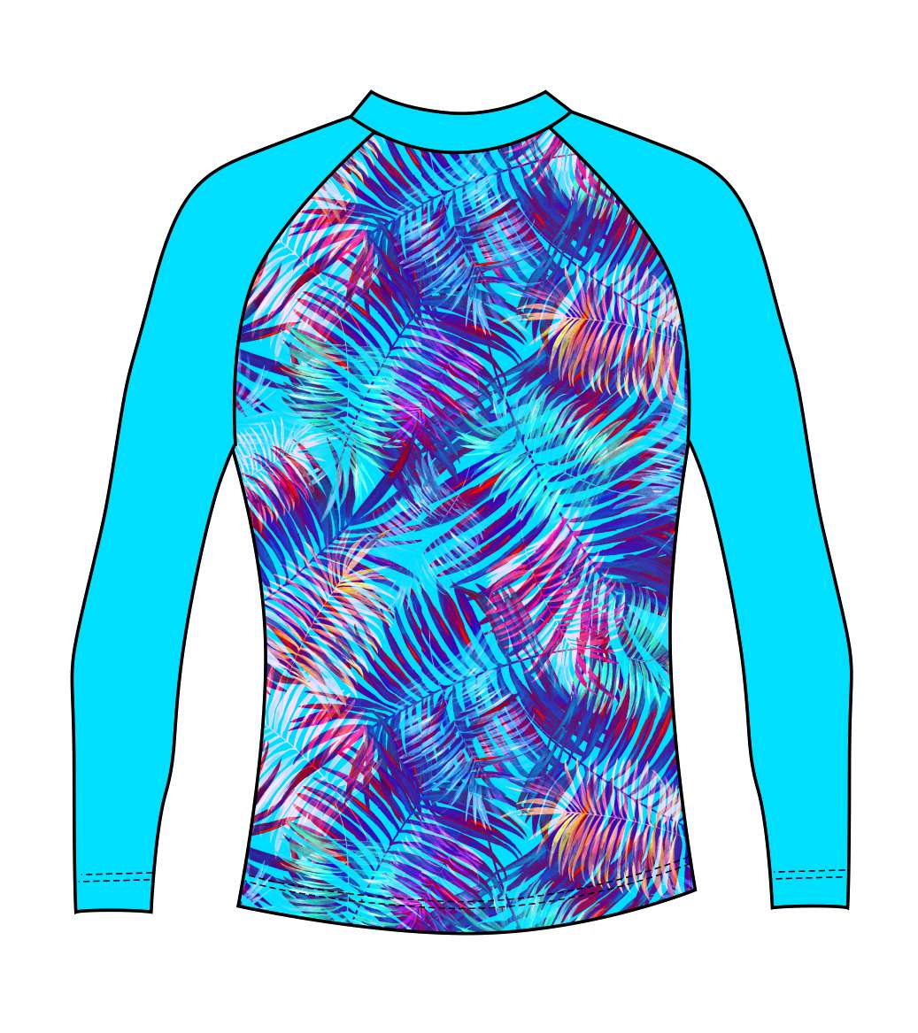 Female Blue Palm Rash Vest