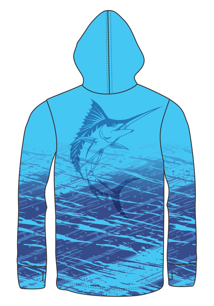 BLUE MARLIN LIGHT WEIGHT FISHING HOODIE