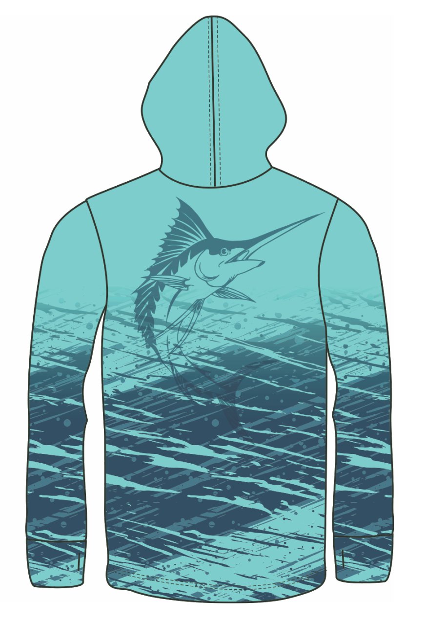 BLUE MARLIN LIGHT WEIGHT FISHING HOODIE