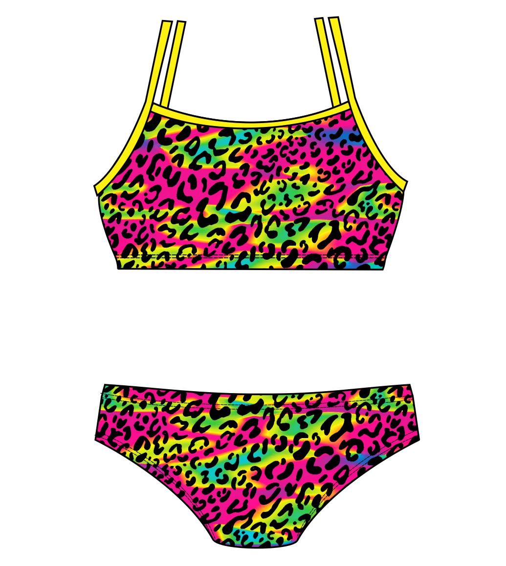 Female 2 piece training bikini - Psychedelic Animal (3532)
