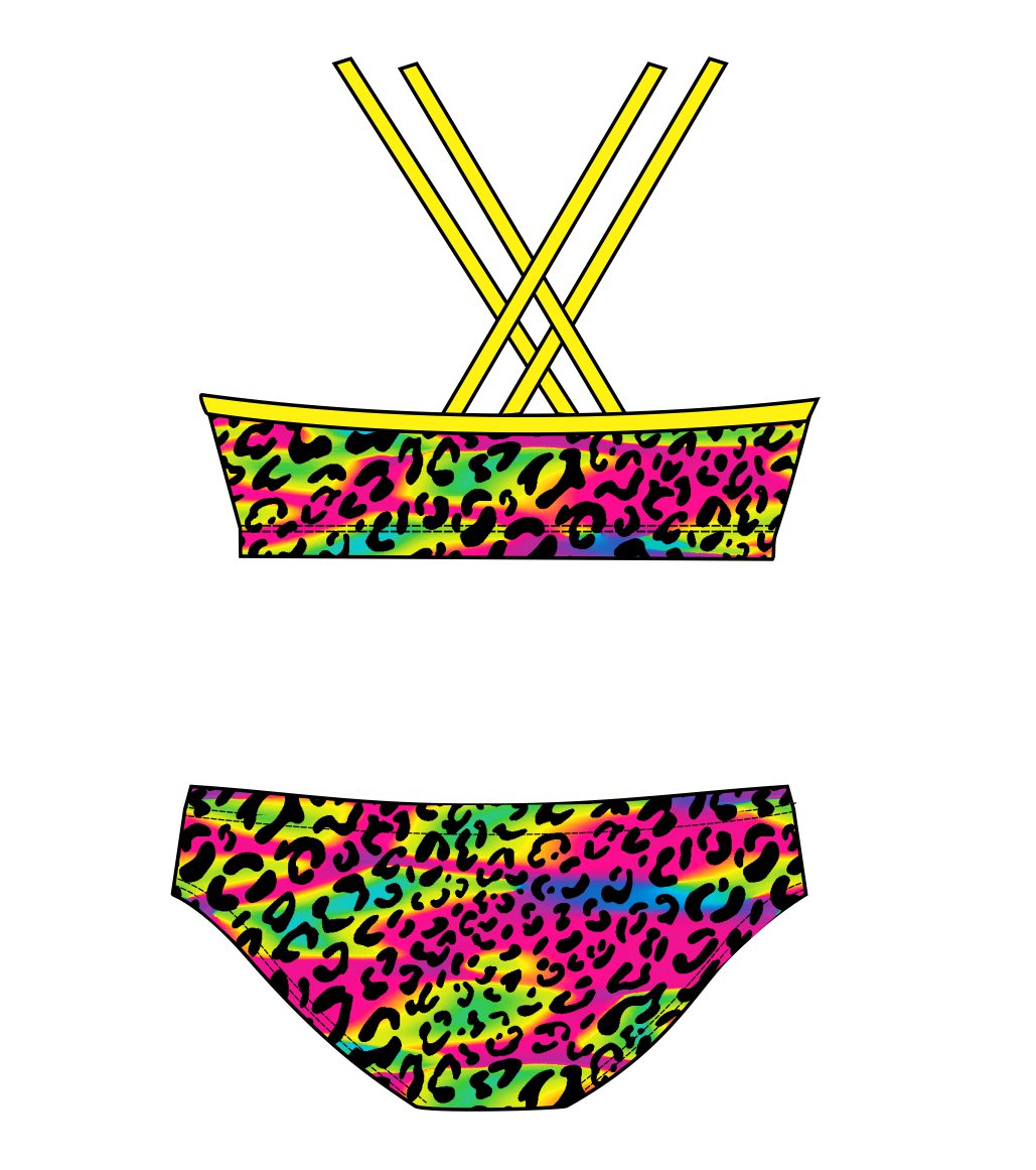 Female 2 piece training bikini - Psychedelic Animal (3532)