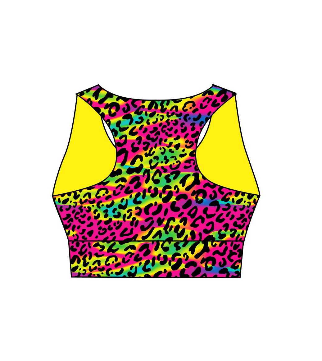 Psychedelic Animal Ladies Active Crop Top (3532)