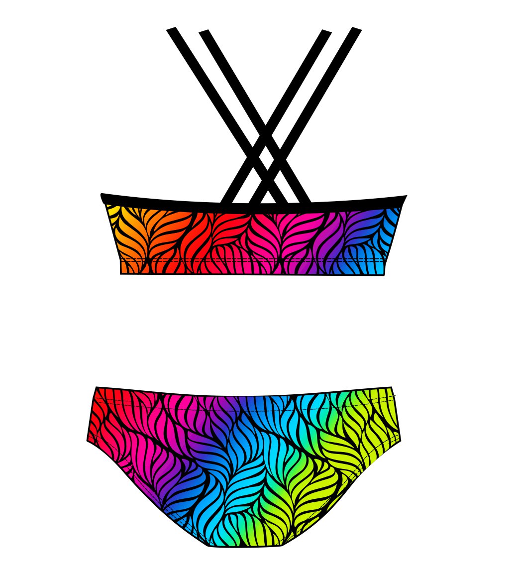Female 2 piece training bikini - Spectrum