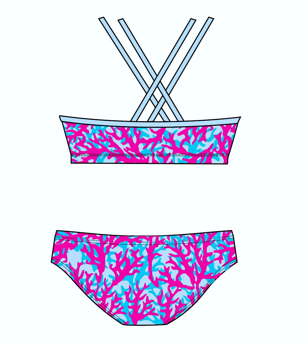 Female 2 piece training bikini - Sea Coral