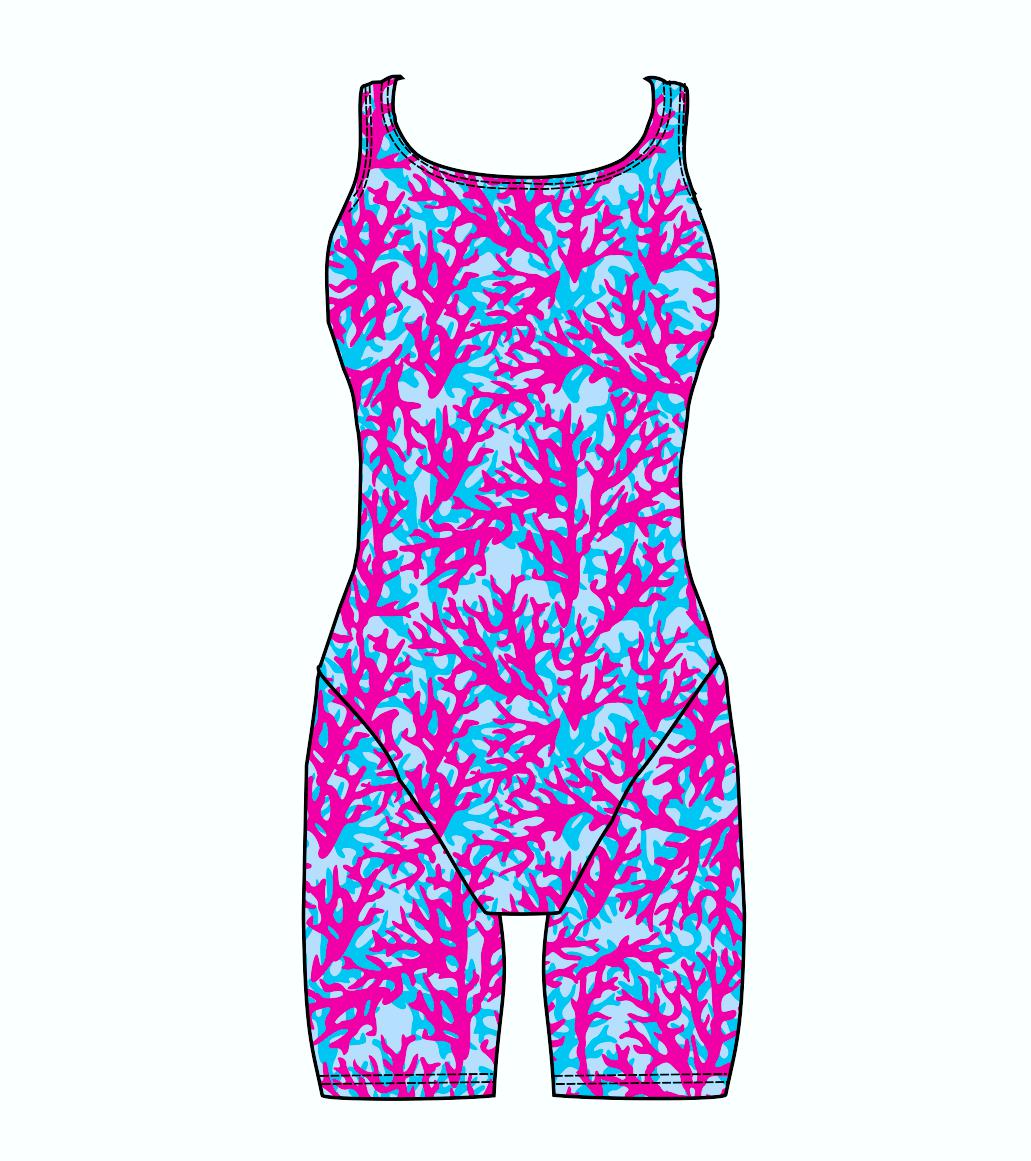 Female kneeskin swimsuit - Sea Coral