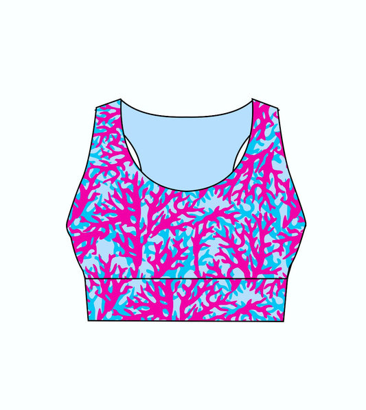 Sea Coral Ladies Active Crop Top