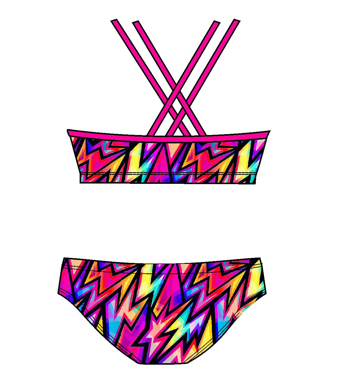 Female 2 piece training bikini - Flash (3418)