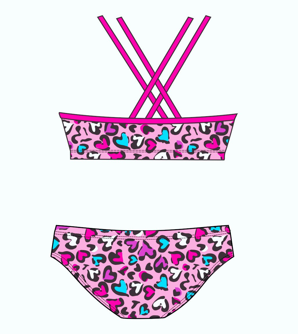 Female 2 piece training bikini - Love Leopard (3228)