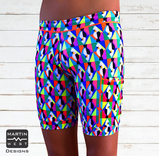 Female Neon Parrot Swim/run/paddle shorts