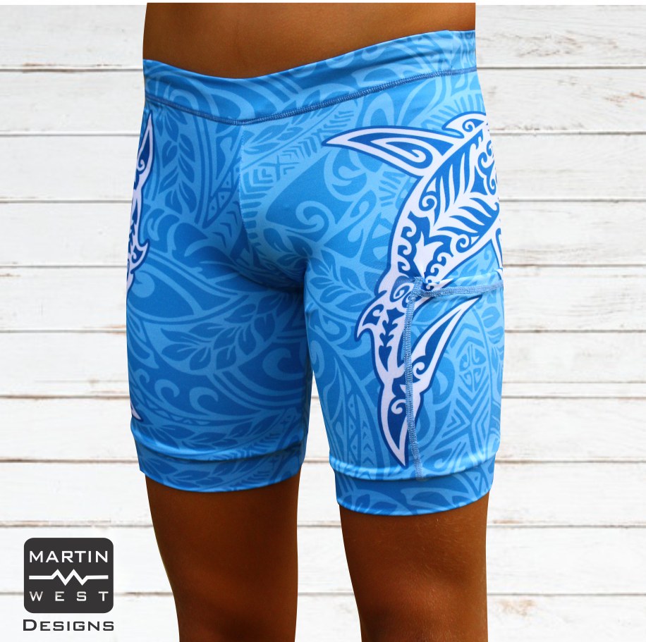 Male Tattoo Shark run/paddle shorts(3107)