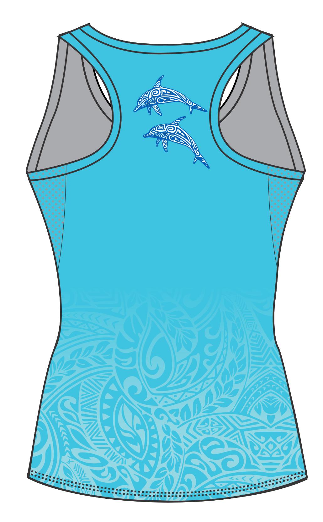Female Tattoo Dolphin Running Vest (3108)