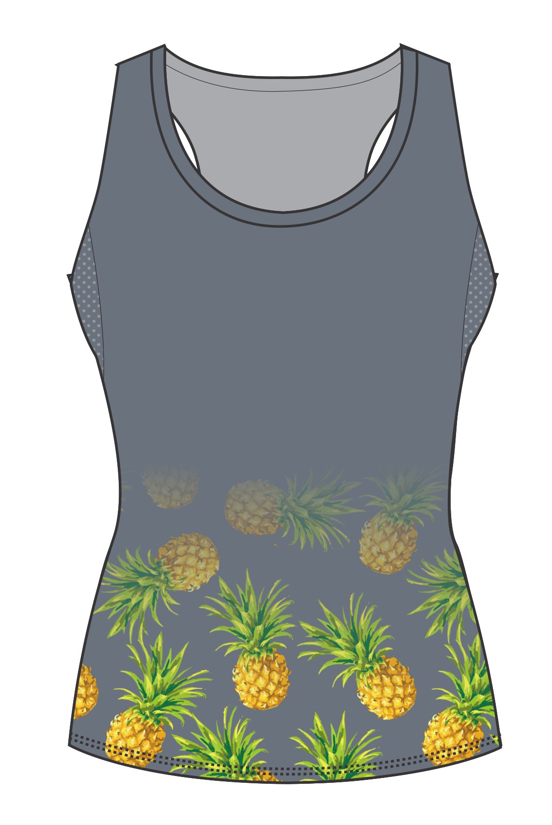 Female Pineapples Running Vest (3110)