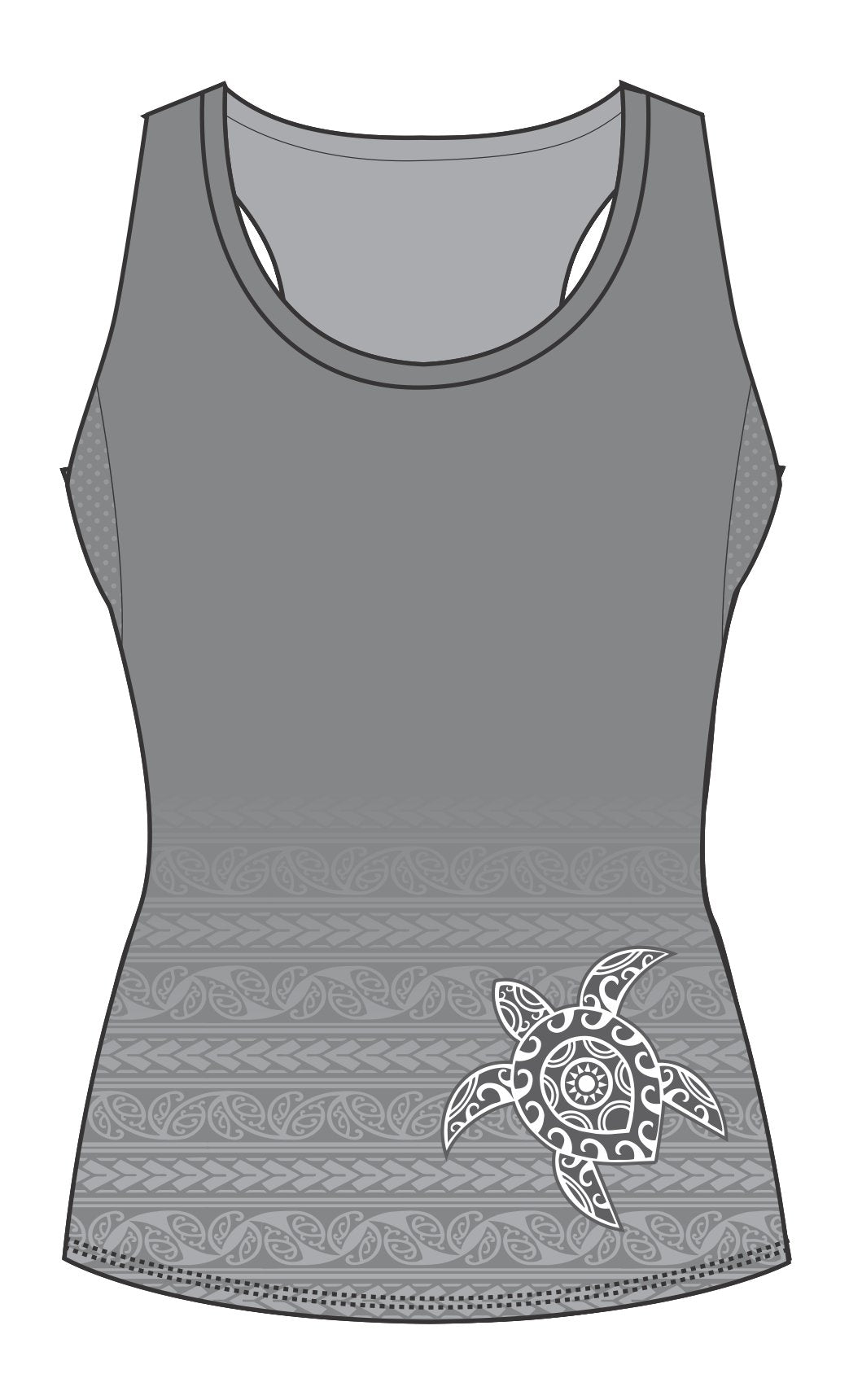 Female Tattoo Turtle Running vest (3098)