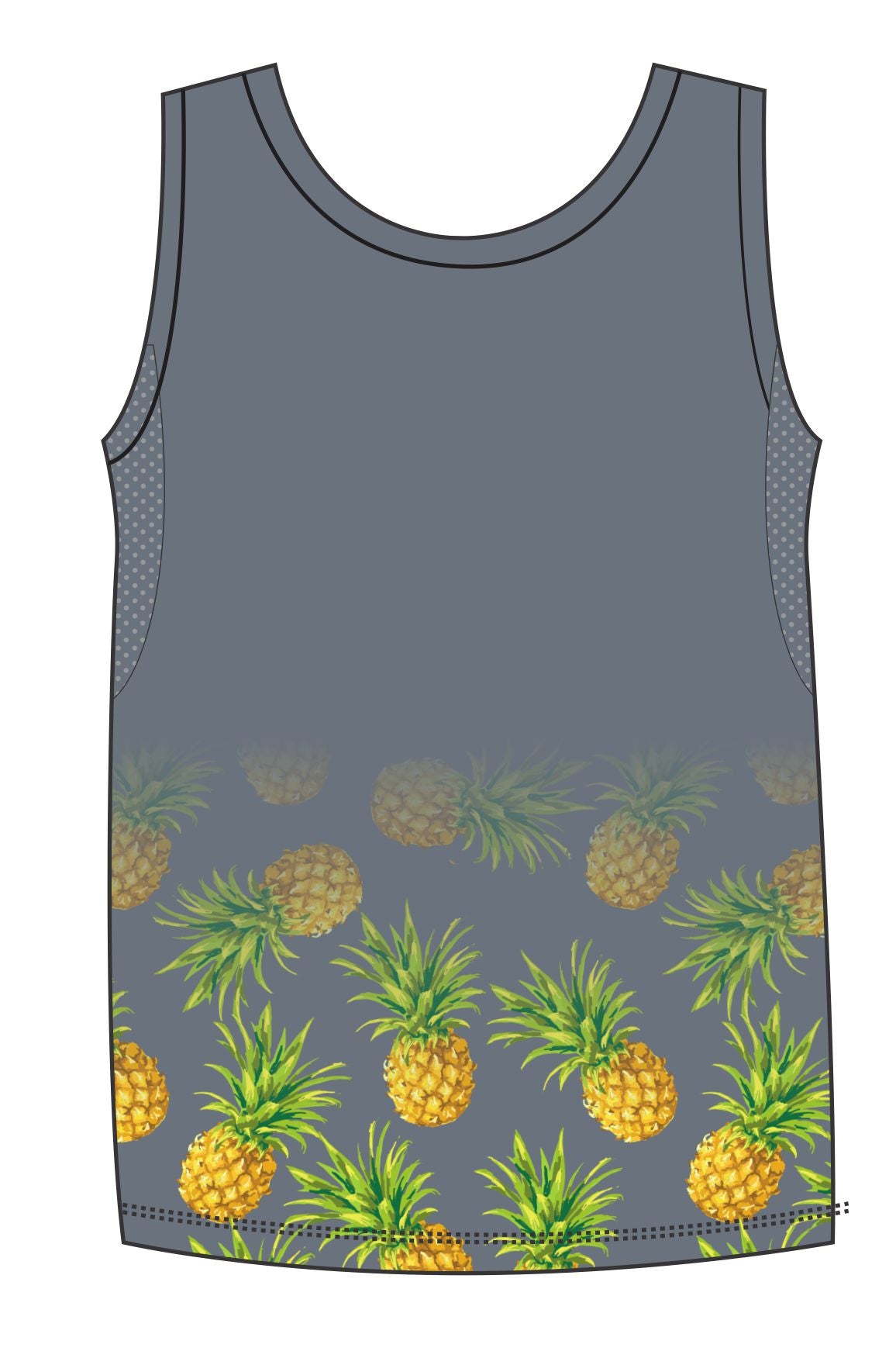 Male Pineapples Run Vest (3110)