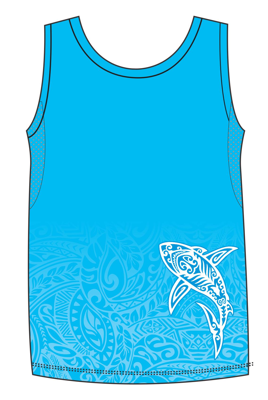 Male Tattoo Shark Run Vest (3107)