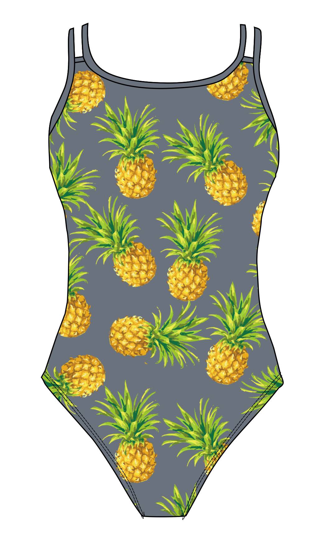 Female fastback swimsuit - Pineapples (3110)
